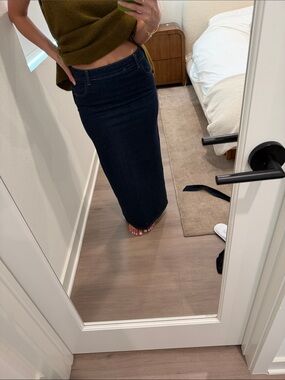 Zara Dark Blue Denim Maxi Skirt